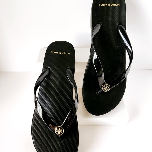 Tory Burch Eva Platform Black Flip Flops - Womens Size 9 - Excl Cond! - Picture 6 of 16